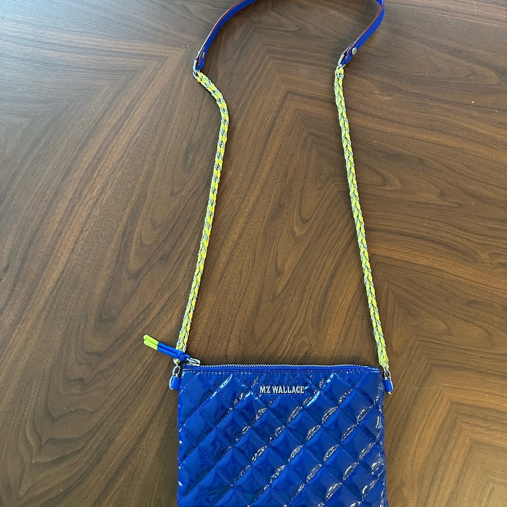 MZ Wallace Electric Blue Quilted Crossbody Bag